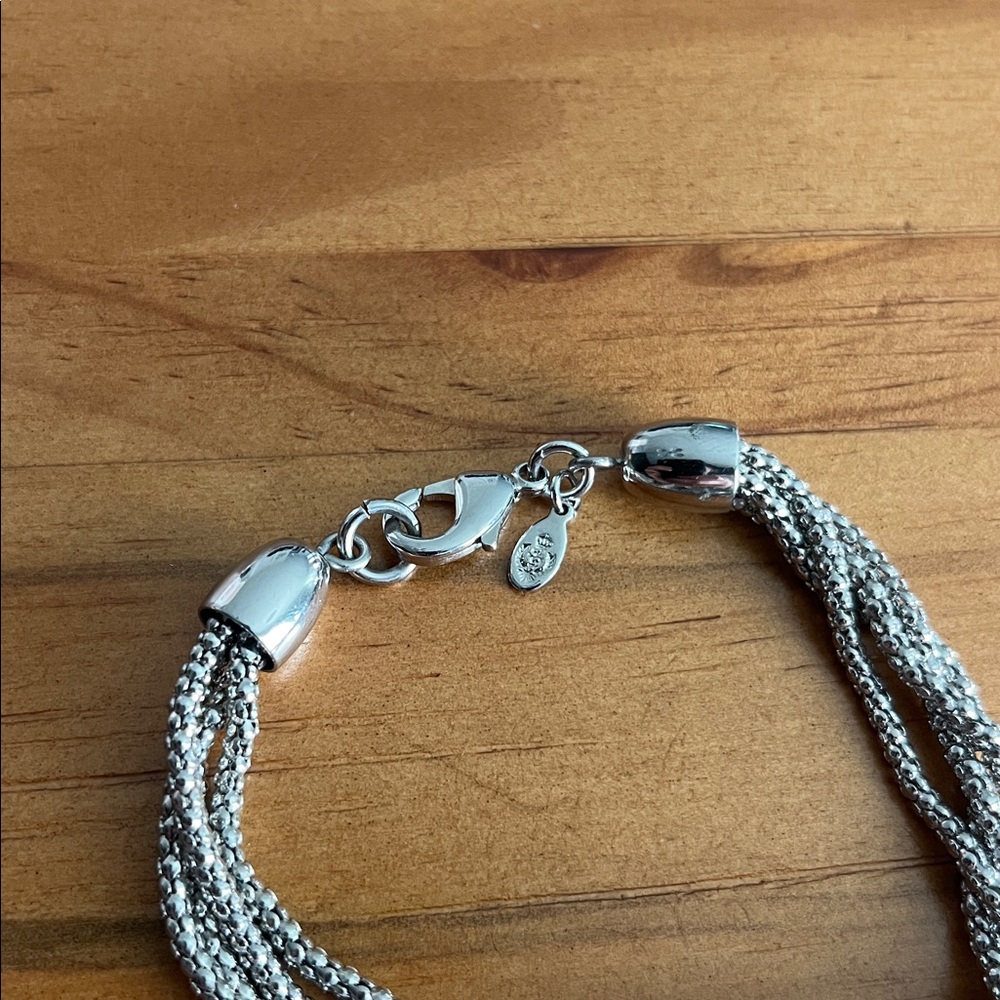 BOGO Premier Designs Silver Tone Bracelet with Rhinestones and Faux Pearl - Picture 2 of 4